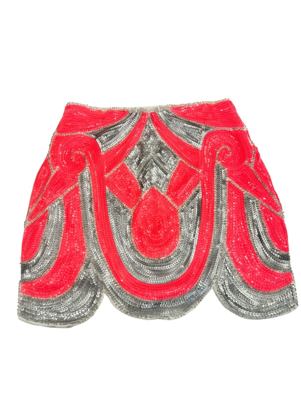 Endless Rose Pink and Silver Sequined Mini Skirt - Picture 2 of 8